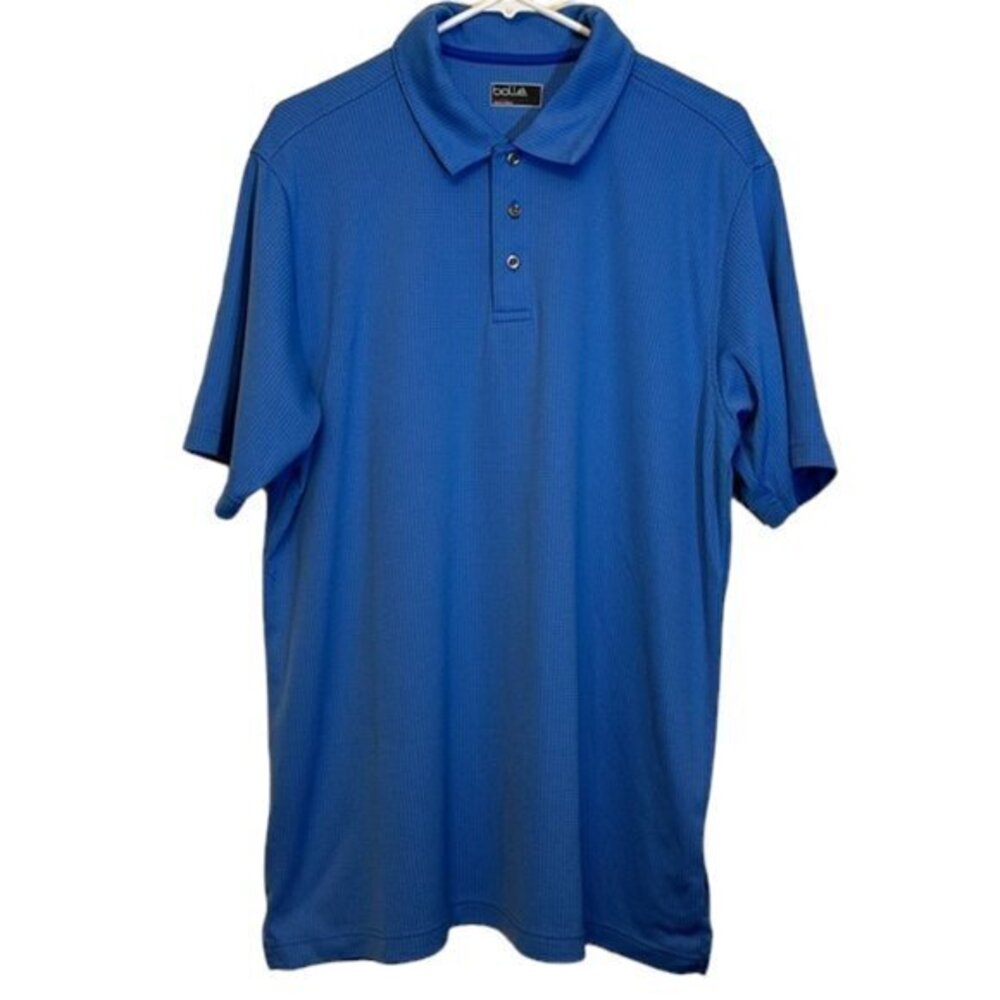 Men's BOLLE Blue Polo Golf Performance Short Sleeve Shirt Size XL EUC #0916
